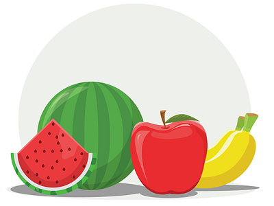 Fruits Vector Art apple banana fruits watermelon