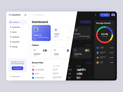 Dashboard UI Design - Dark&Light