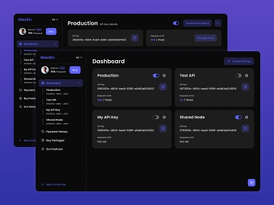 Dashboard BaaS UI Design Dark Theme