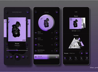 Music Player app design neumorphic design ui ux