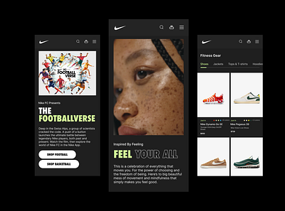 Nike Shoes Website Redesign active wear brand design brand identity branding dark mode design jordans nike nike shoes ui visual design website design
