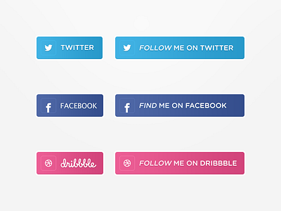 Social Media Buttons buttons dribbble facebook psd social social media twitter vector web