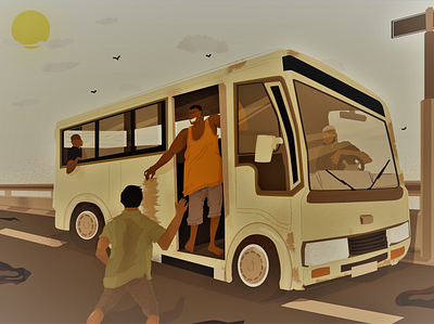 Bus Hustle! adobe illustrator illustration vector art