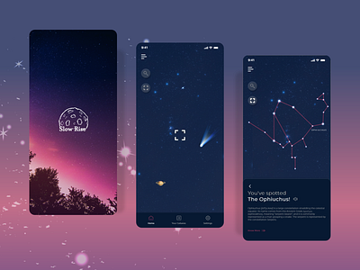 Slow Rise- A stargazing app app astronomy design stargazing ui