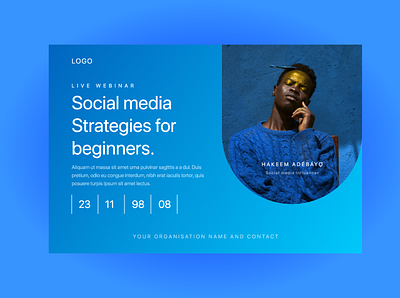 Social Media strategies for beginners - Webinar Template banner design graphic design