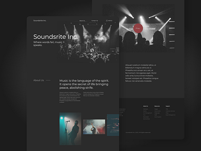 Soundsrite Inc. - Music group template adobe xd creative creative web design minimal minimal website ui user interface userexperience web design website