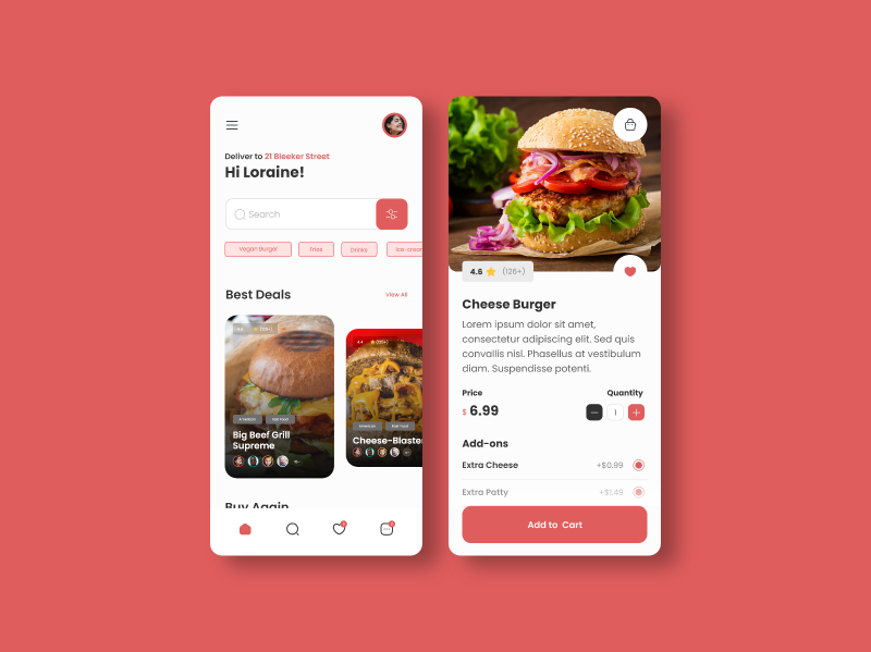 Fast Food App Template by Davis Johnson on Dribbble