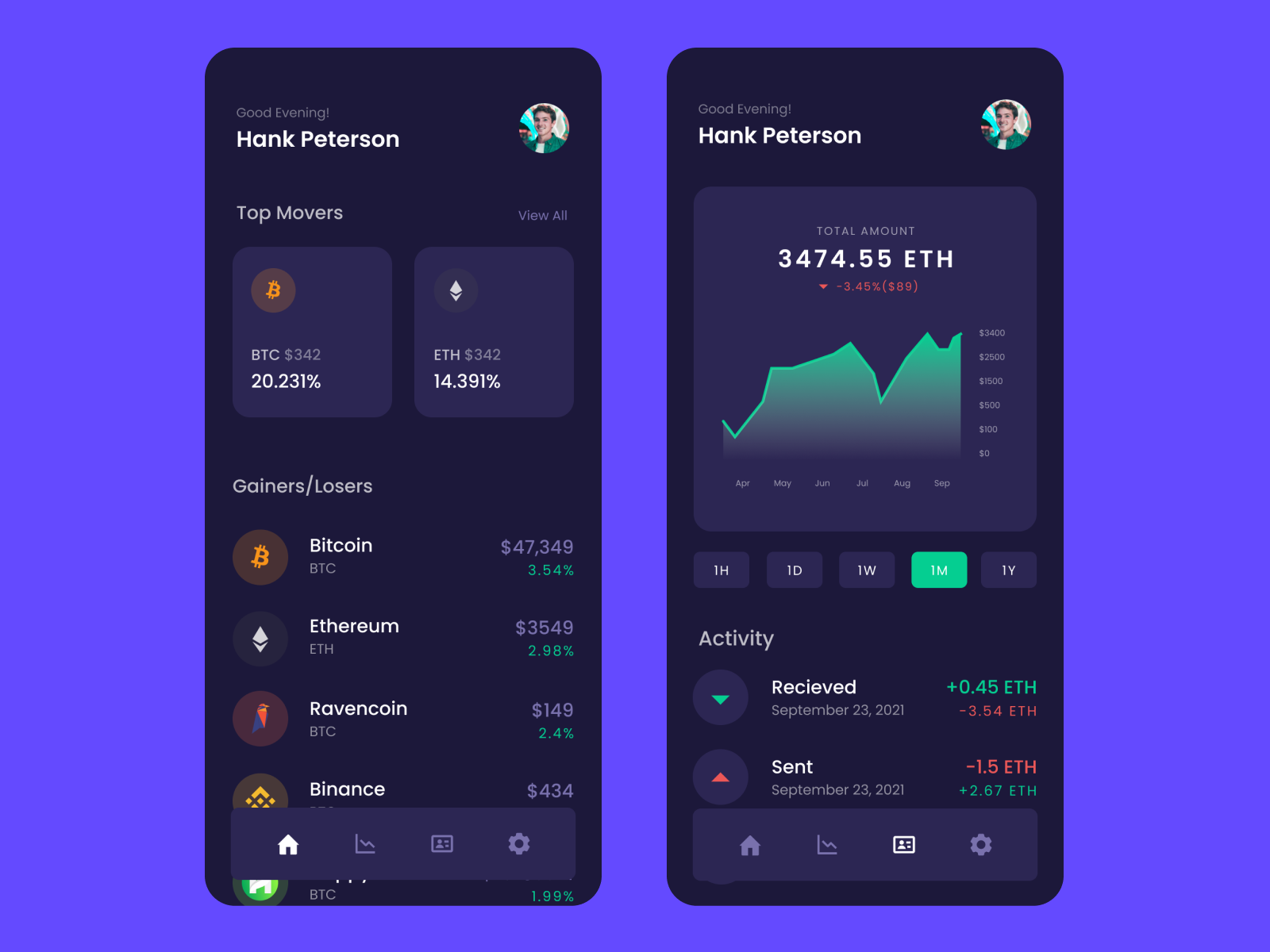 crypto wallet app design