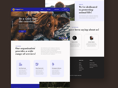 ProjectPaws - Animal Shelter Portfolio (Template) animal shelter branding creative design graphic design rescue center ui user experience user interface ux web design website website design