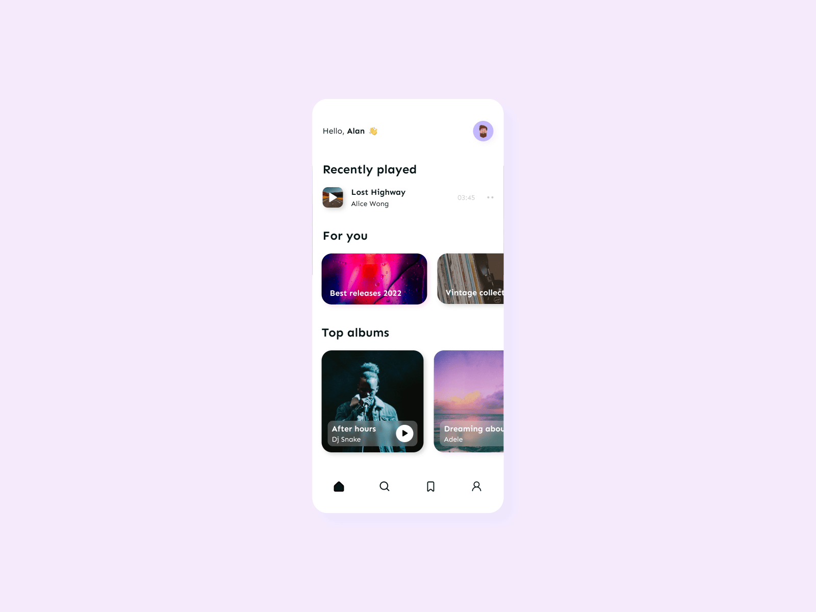 Music App - liquid animation