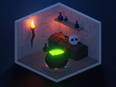 Low Poly Witch's Brew 3d blender blender3d lowpoly