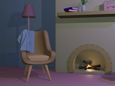 Fireplace (1) 3d blender blender3d design