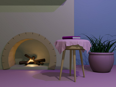 Fireplace (3) 3d blender blender3d design