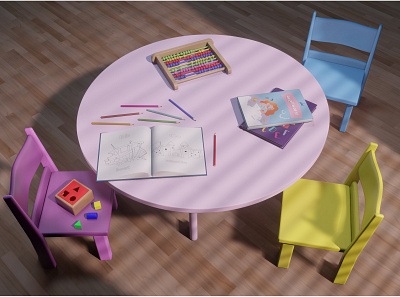 Kids Kindergarten 3d blender blender3d design lighting texturing