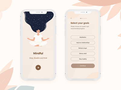 Mindful - Guided meditation for a happy mind and soul 😌 design exercise meditation meditation app yoga yoga app