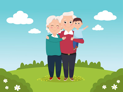 Grandparents adobe adobe illustrator art artwork design design art drawing family family portrait grandma grandmother grandpa illustration illustrator ui vector vectorart