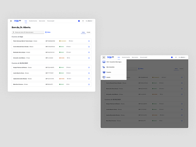 Dashboard - Troca de aplicação dashboard design design system exam health hospital interface menu navigation portfolio services ui