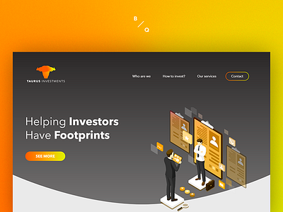 Landing Page Taurus Investments design exchange illustration interface investing investment landing page prototype ui ux