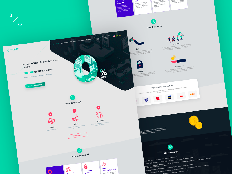 Colonybit - Web site website site mining bitcoin finance wallet cryptocurrency crypto adobe landing page portfolio xd redesign prototype design interface ui ux