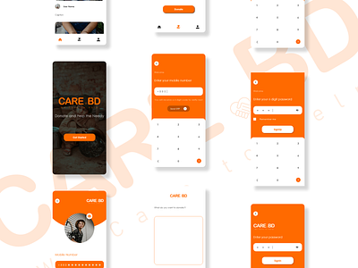 CareBD App Project app design flat graphic design icon logo minimal typography ui ux