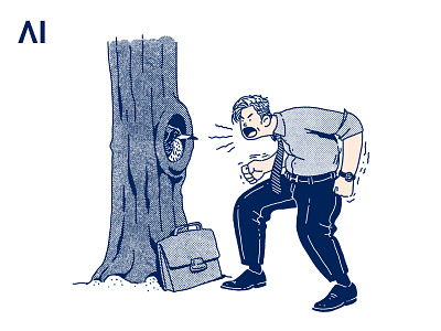The Tree hole drawing illustration print