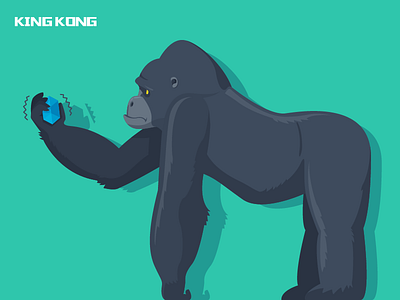 Kingkong 01 flat graphic illustration kingkong ui