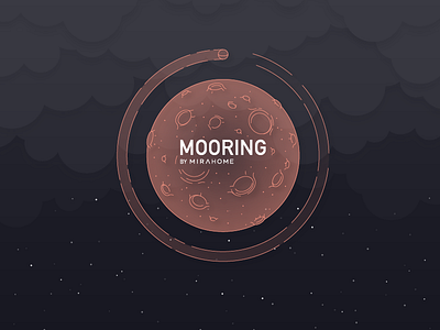Mooring App Workthough app badge flat graphic icon illustration luna mirahome moon sleep ui workthrough