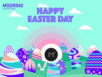 Easter Bay badge easter easterday egg flat graphic icon illustration mirahome rabbit ui workthrough