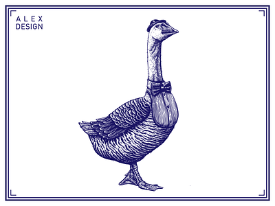 Engraving Goose 01