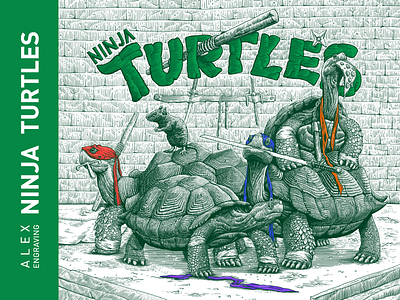 Engraving Ninja Turtles 01