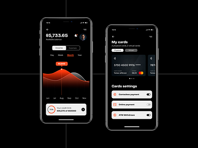 Mobile banking app app bank banking dark app dark ui design dribbble hello dribbble hello dribble hellodribbble ios minimal mobile ui ux vector wallet wallets