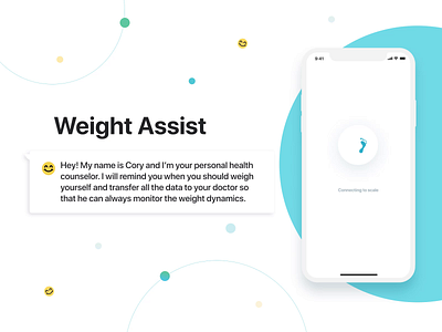 Weight assist - weight control app animation healthcare ios iot mobile neomorphic telehealth ui ux weight weight loss