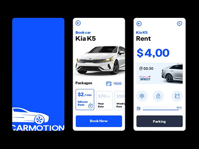 CARMOTION – Premium Car Rental App app car carsharing interface kia rental ui