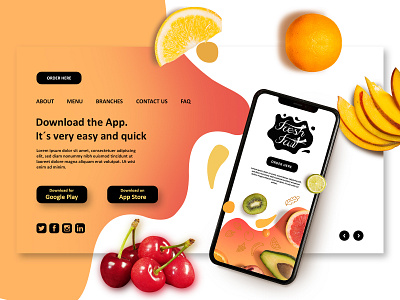 Fresh Fruit free fruit fruits graphic graphic design green landing page logo orange ui ux ui design uidesign uiux web web design webdesign website website design xd design