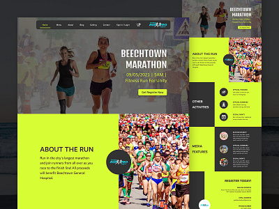 fitness run for unity app design design landing page ui ui ux ui design uidesign uiux web webdesign