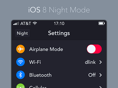 iOS 8 Night Mode 8 concept ios iphone mode night