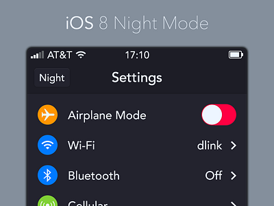 iOS 8 Night Mode