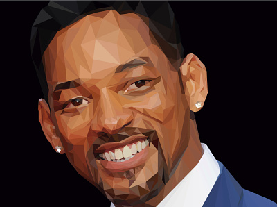 Low Poly - Will Smith by Mr.W actor art artwork beautiful design illustrator lowpoly lowpolyart vector