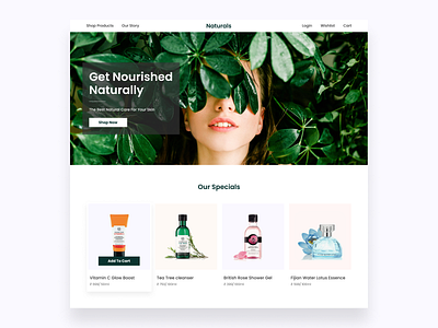 Naturals - Skin care products web portal