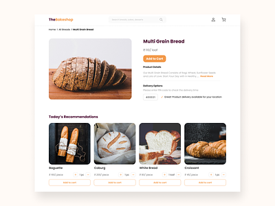 The Bakeshop - Daily UI 12 bakery branding business daily ui dailyui design food minimal ui ui ux ux design web web design website website design