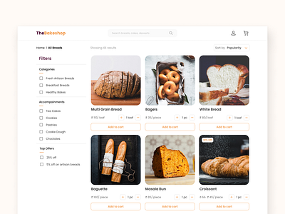 The Bakeshop - Product listing page