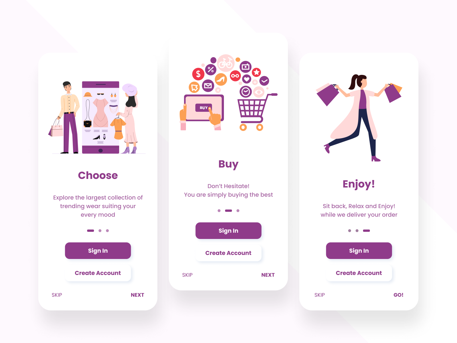 Onboarding Experience - Ecommerce by Sanjeev Bawaskar on Dribbble