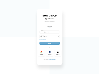 Sign In page - Daily UI 1 bmw car daily ui dailyui design learning minimal mobile design mobile ux sign in ui ux ux ux design