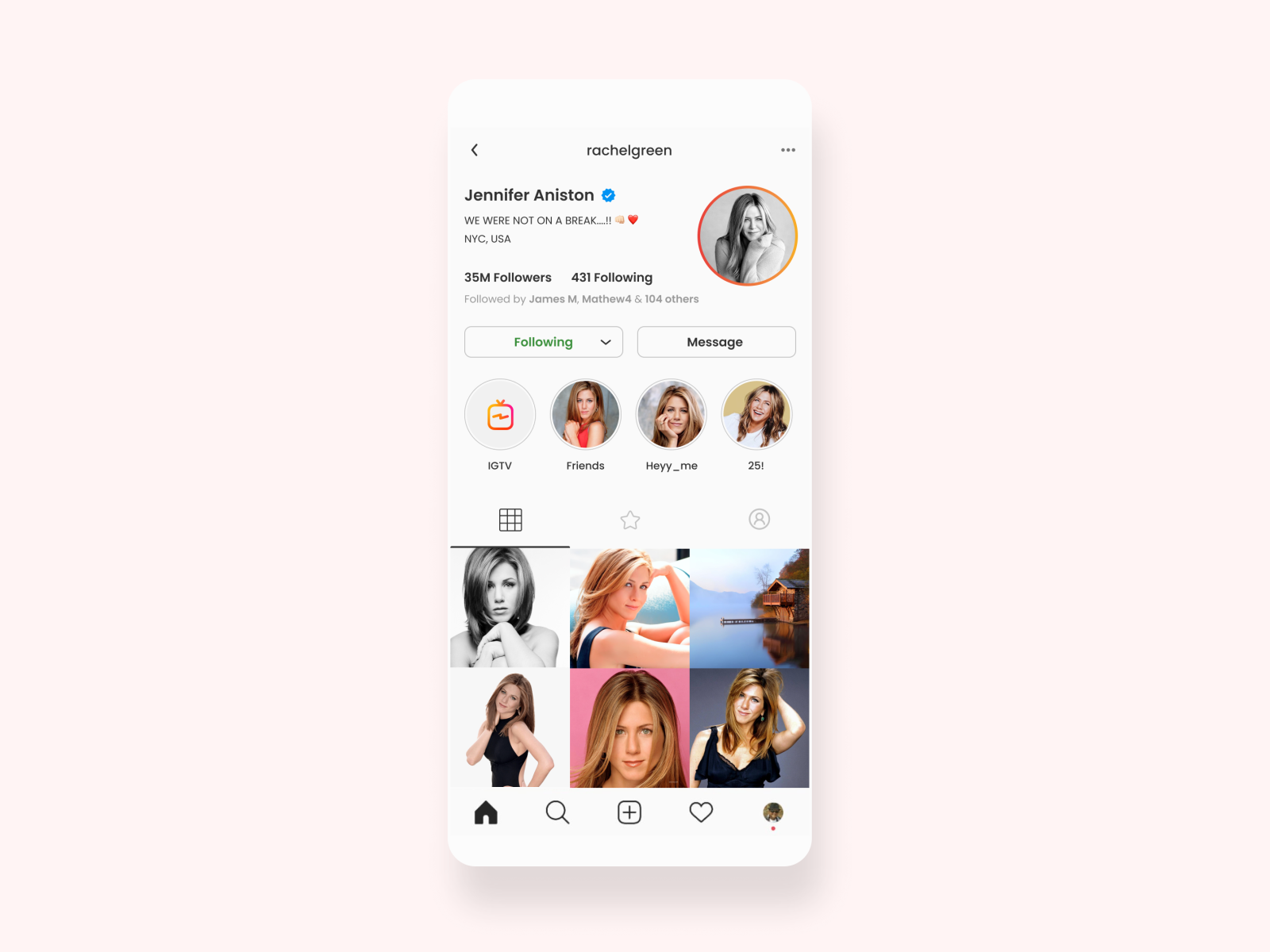 Instagram user profile - Daily UI 6 by Sanjeev Bawaskar on Dribbble