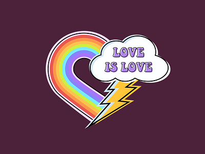 Pride Rainbow and Storm colours design happy pride illustration lettering lgbt lgbtqia lightning pride pride month rainbow