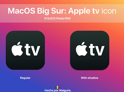 MacOS Big Sur New Apple tv Icon bigsur icons illustration macos macos icon maiguris ui