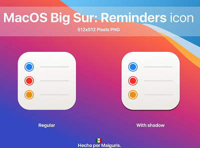 MacOS Big Sur New Apple Reminders Icon bigsur icons macos macos icon maiguris ui