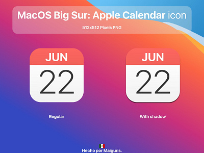 MacOS Big Sur New Apple Calendar Icon bigsur icons macos macos icon maiguris ui