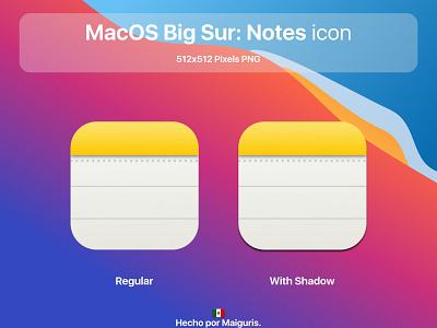 MacOS Big Sur: Notes icon bigsur icons macos macos icon maiguris ui