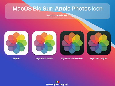 MacOS Big Sur: Apple Photos Icon app bigsur icons macos macos icon maiguris night mode ui